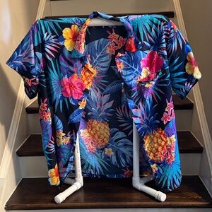 Tropical Floral Men's Casual Button Down Shirt